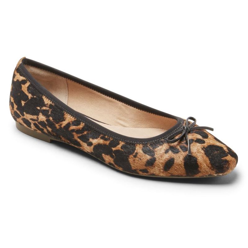 ROCKPORT - WOMEN'S TOTAL MOTION LAYLANI BALLET FLAT-LEOPARD HAIR-ON