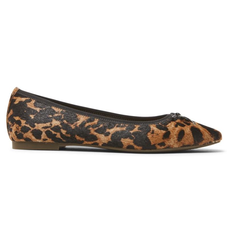 ROCKPORT - WOMEN'S TOTAL MOTION LAYLANI BALLET FLAT-LEOPARD HAIR-ON