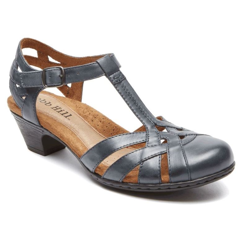 ROCKPORT - WOMEN'S COBB HILL AUBREY T-STRAP-NAVY