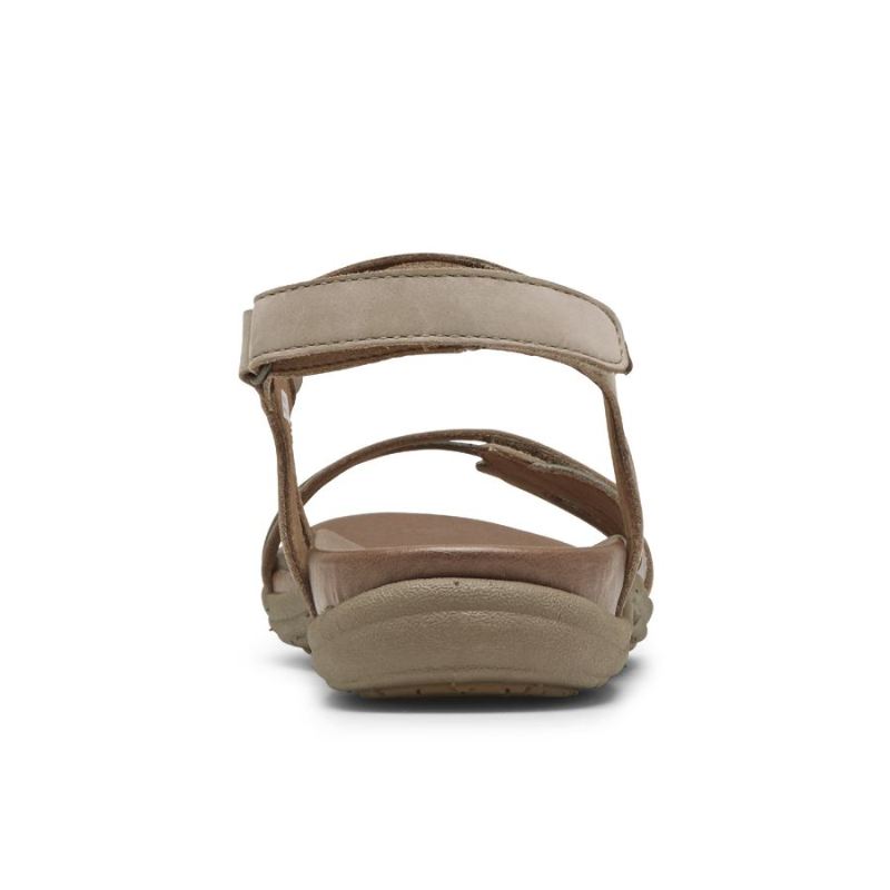 ROCKPORT - WOMEN'S COBB HILL RUBEY 3-STRAP SANDAL-TAUPE
