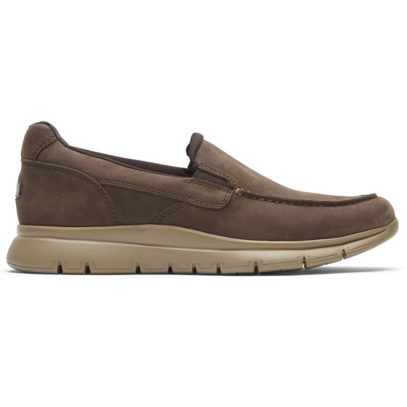 ROCKPORT - MEN'S PRIMETIME MOC SLIP-ON-JAVA NUBUCK