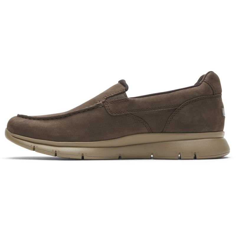 ROCKPORT - MEN'S PRIMETIME MOC SLIP-ON-JAVA NUBUCK