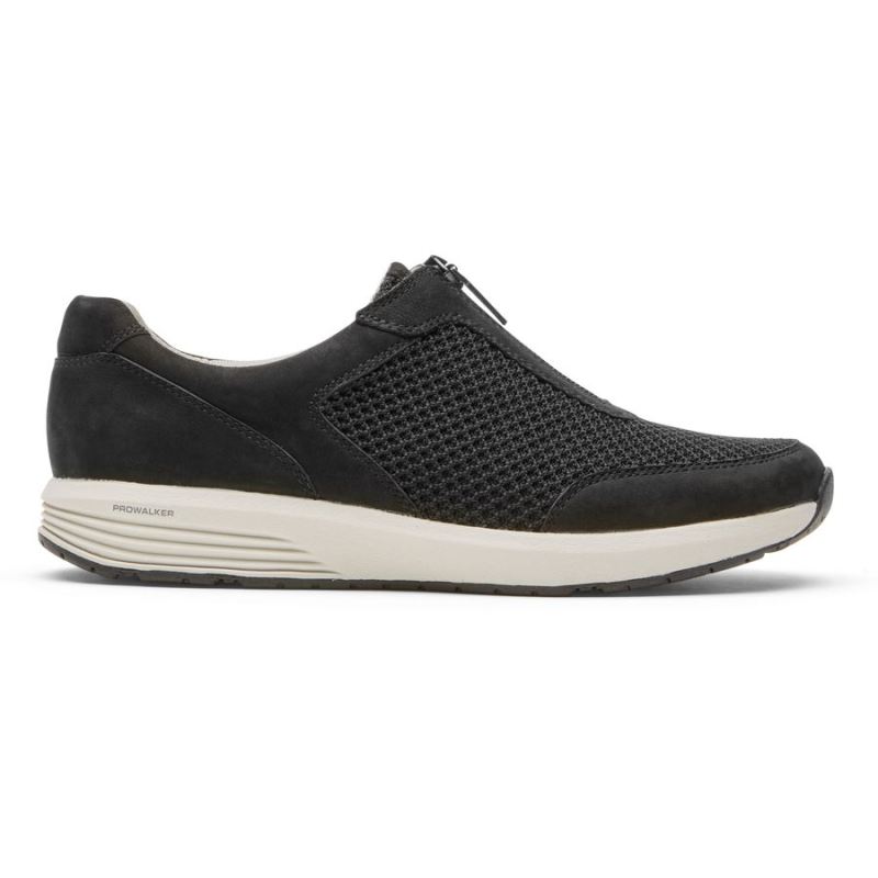 ROCKPORT - WOMEN'S TRUSTRIDE PROWALKER ZIP SNEAKER-BLACK