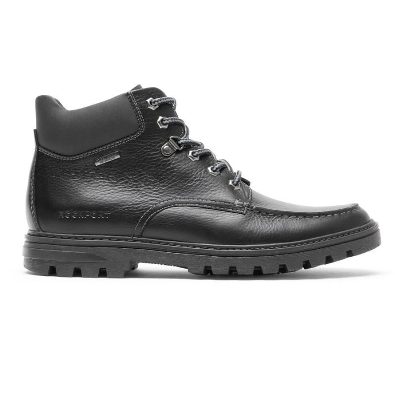 ROCKPORT - MEN'S WEATHER OR NOT MOC TOE BOOT-WATERPROOF-BLACK LEATHER