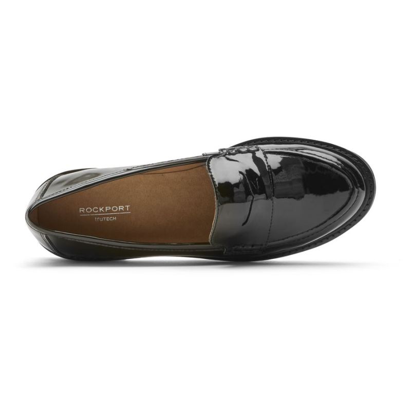 ROCKPORT - WOMEN'S KACEY PENNY LOAFER-BLACK PATENT