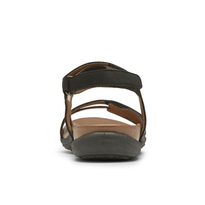 ROCKPORT - WOMEN'S COBB HILL RUBEY 3-STRAP SANDAL-BLACK