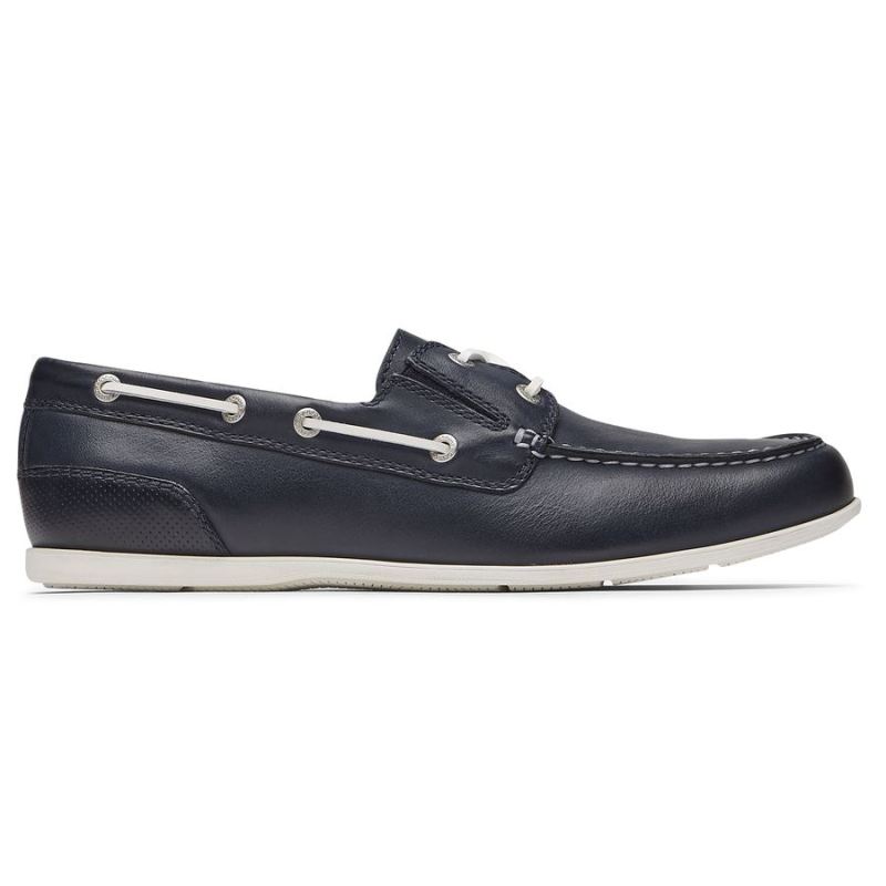 ROCKPORT - MEN'S MALCOM CAMP BOAT SHOE-NEW DRESS BLUES