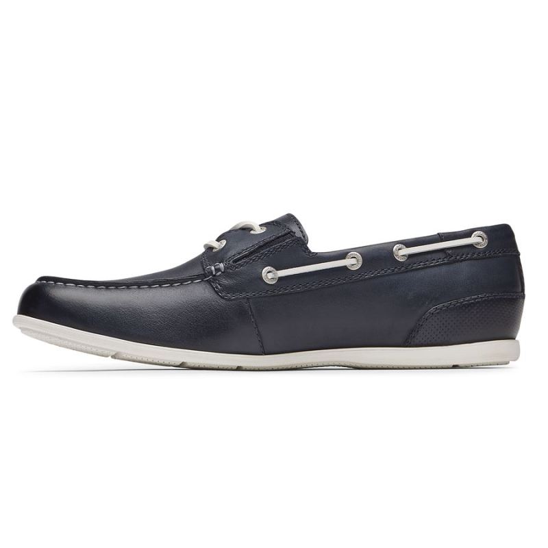 ROCKPORT - MEN'S MALCOM CAMP BOAT SHOE-NEW DRESS BLUES