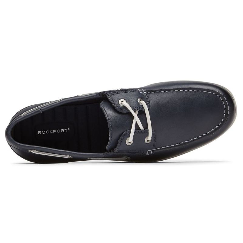 ROCKPORT - MEN'S MALCOM CAMP BOAT SHOE-NEW DRESS BLUES