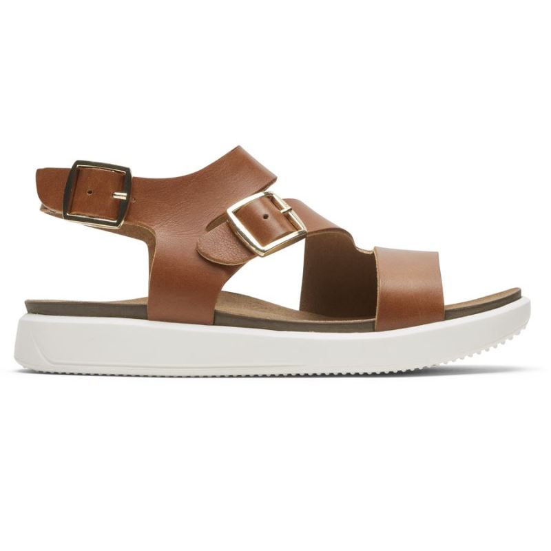 ROCKPORT - WOMEN'S KELLS BAY ASYMMETRICAL SANDAL-SPICED RUM