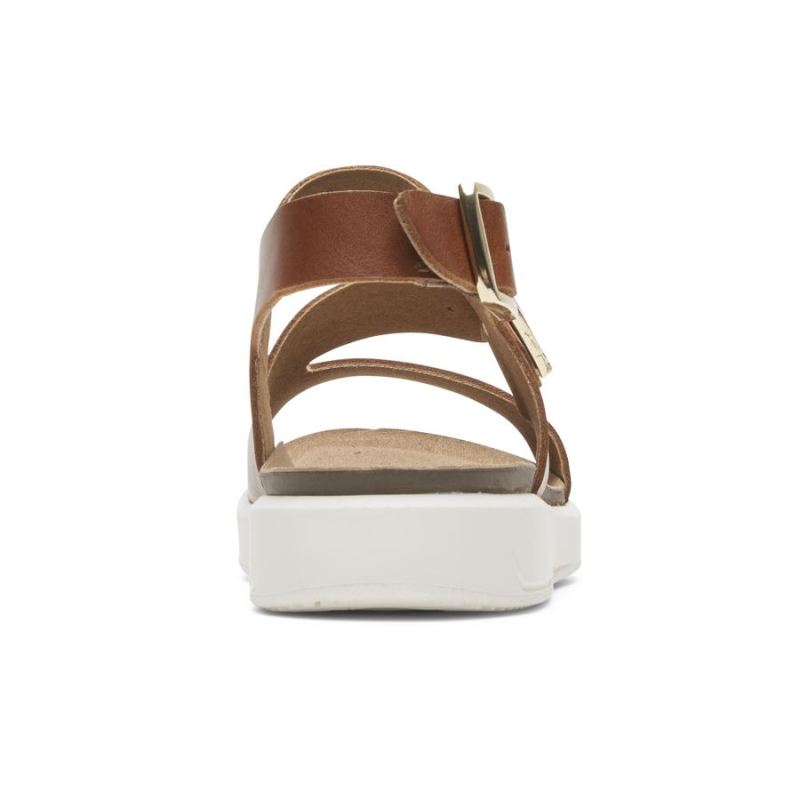 ROCKPORT - WOMEN'S KELLS BAY ASYMMETRICAL SANDAL-SPICED RUM