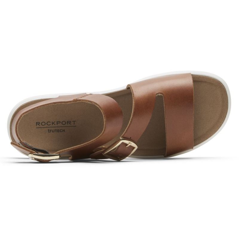 ROCKPORT - WOMEN'S KELLS BAY ASYMMETRICAL SANDAL-SPICED RUM