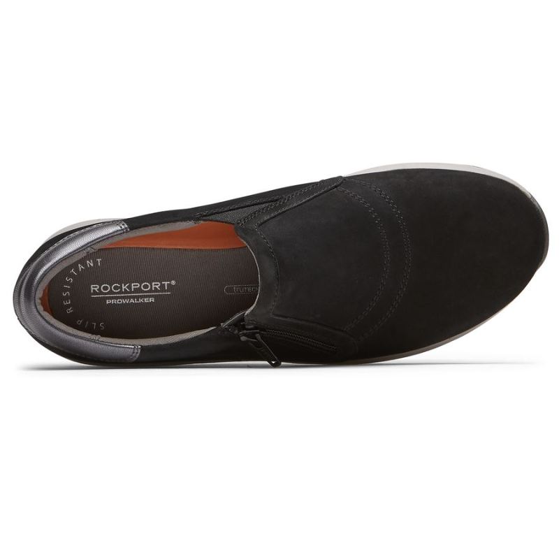 ROCKPORT - WOMEN'S TRUSTRIDE PROWALKER SLIP-ON SNEAKER-BLACK