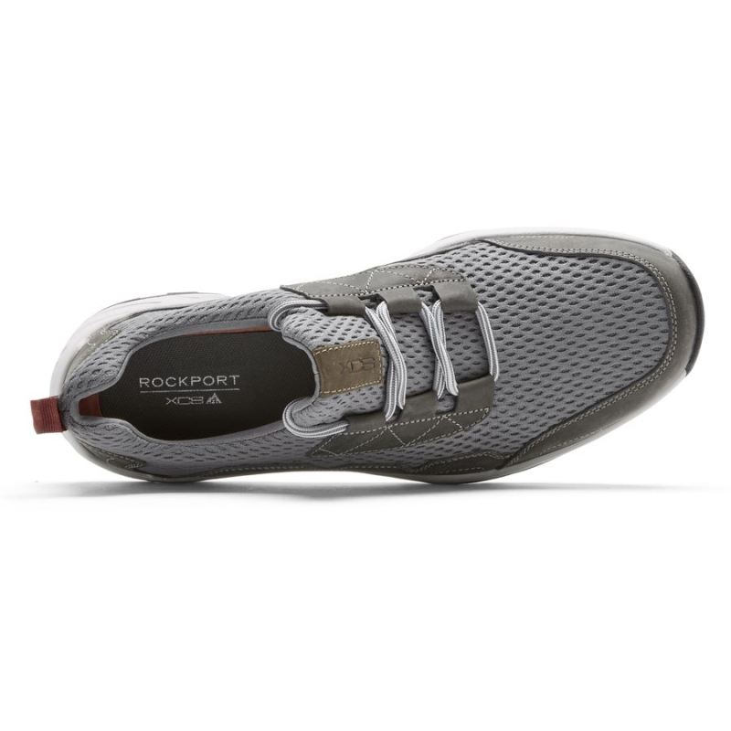 ROCKPORT - MEN'S XCS SPRUCE PEAK SLIP-ON SNEAKER-GREY LEATHER MESH