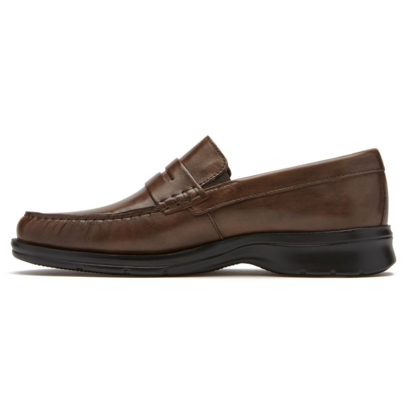 ROCKPORT - MEN'S PALMER PENNY LOAFER-COGNAC ANTIQUE