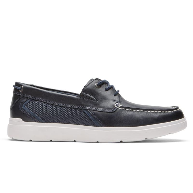 ROCKPORT - MEN'S TOTAL MOTION LITE BOAT SHOE-NEW DRESS BLUES