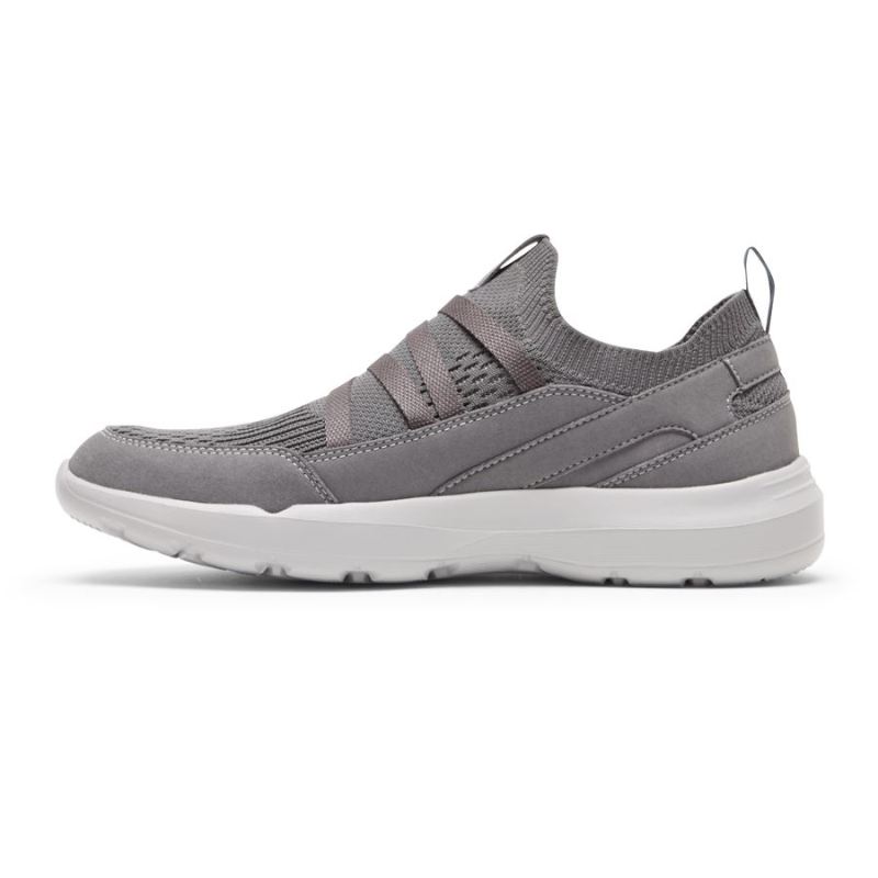 ROCKPORT - MEN'S TRUFLEX EVOLUTION MUDGUARD SLIP-ON SNEAKER-STEEL GREY