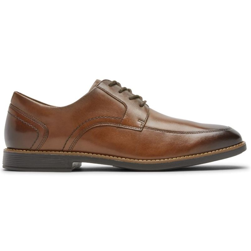 ROCKPORT - MEN'S SLAYTER APRON TOE OXFORD-NEW BROWN GLASS