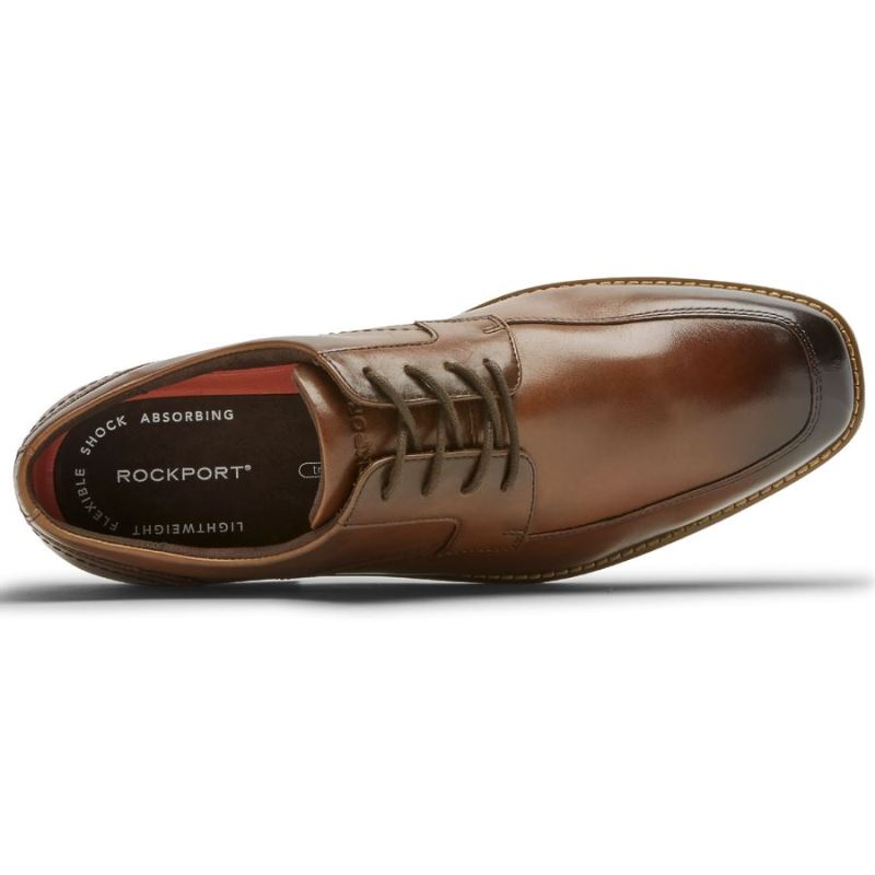 ROCKPORT - MEN'S SLAYTER APRON TOE OXFORD-NEW BROWN GLASS