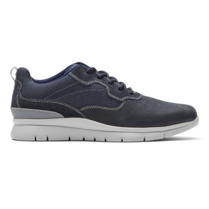 ROCKPORT - MEN'S STEWART PLAIN TOE SNEAKER-NAVY NUBUCK SUEDE MESH