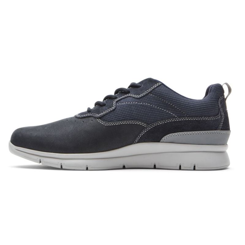 ROCKPORT - MEN'S STEWART PLAIN TOE SNEAKER-NAVY NUBUCK SUEDE MESH