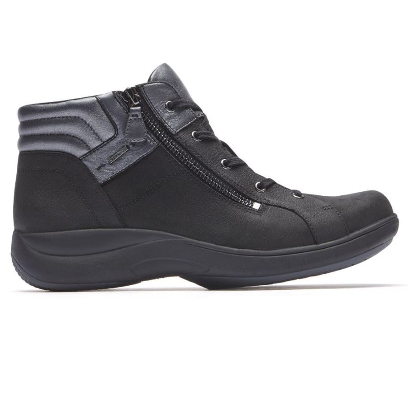 ROCKPORT - WOMEN'S REV STRIDARC WATERPROOF LOW BOOT-BLACK