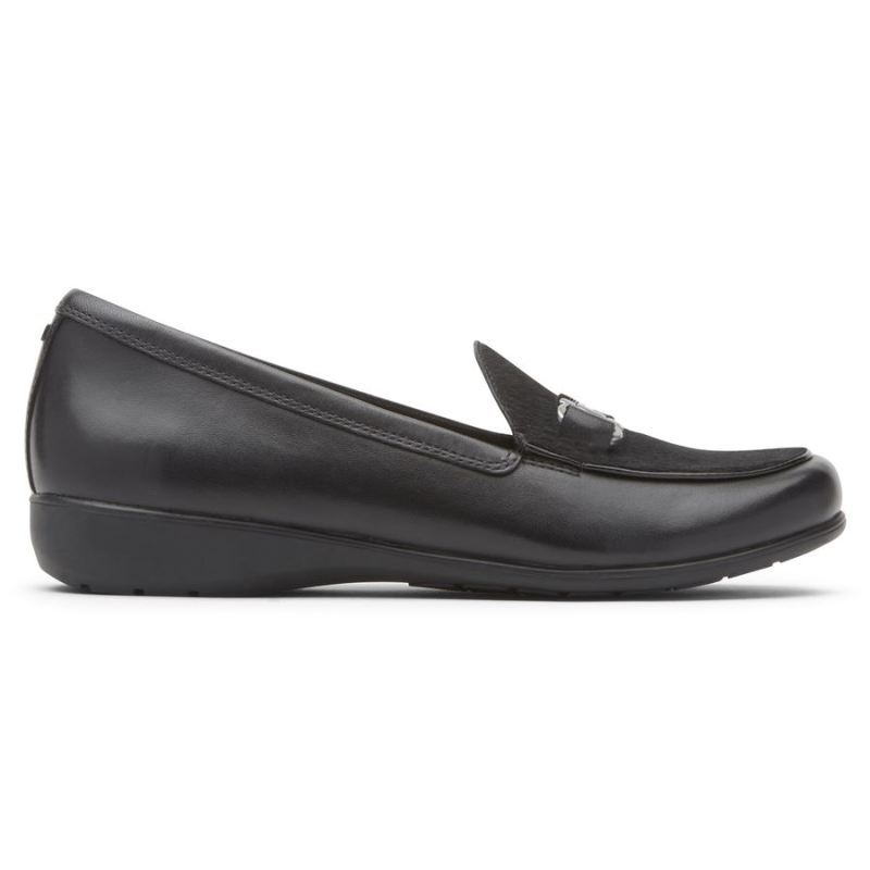 ROCKPORT - WOMEN'S ABBEY BIT LOAFER-BLACK HAIR ON