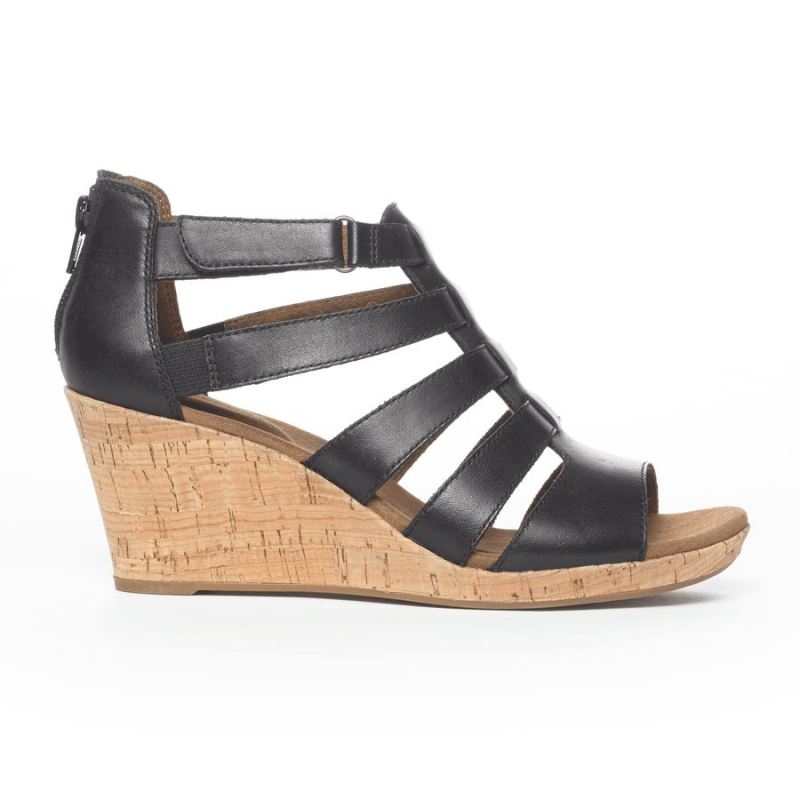 ROCKPORT - BRIAH GLADIATOR SANDAL-BLACK LEATHER