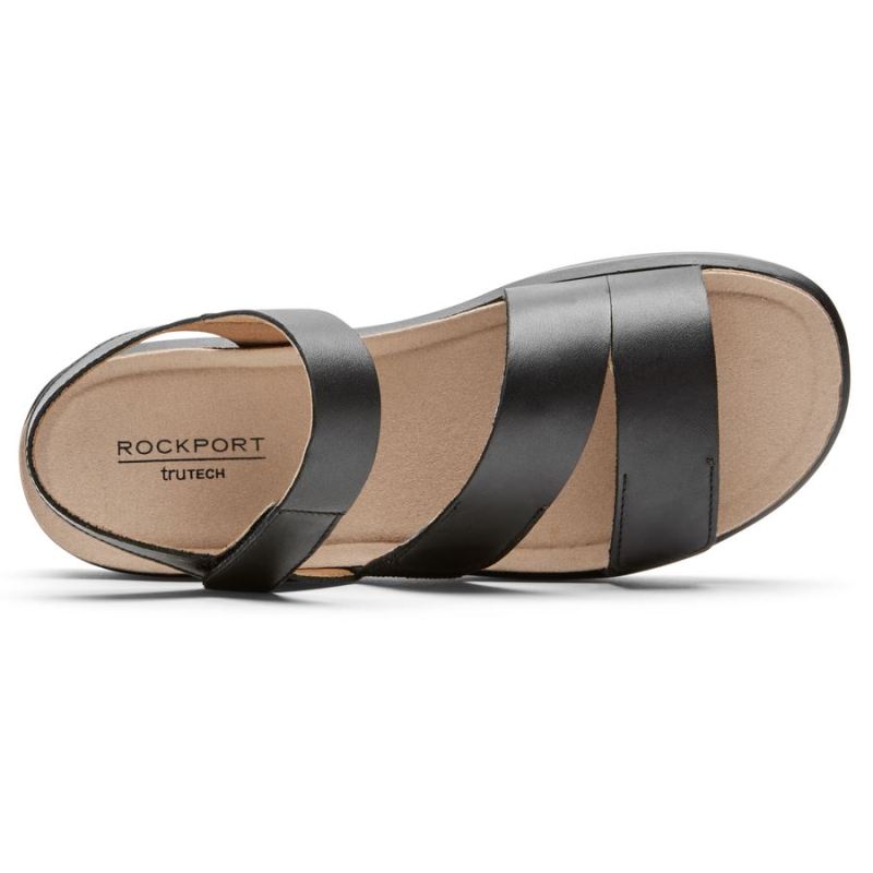 ROCKPORT - WOMEN'S KELLS BAY 3-STRAP SANDAL-BLACK