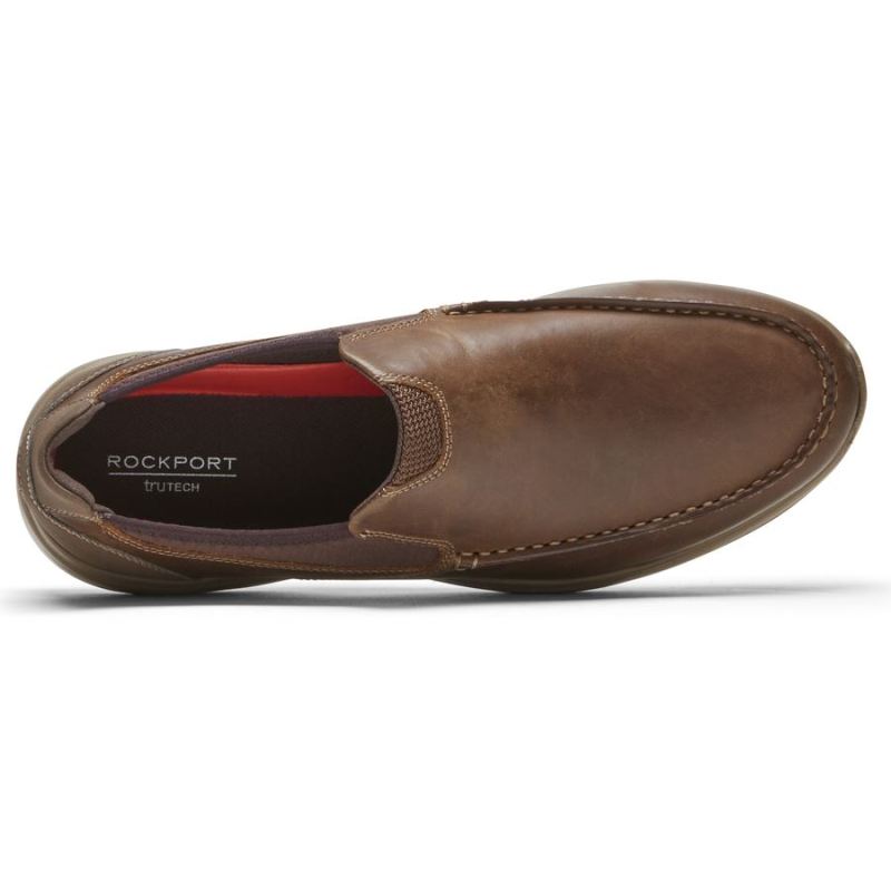 ROCKPORT - MEN'S METRO PATH SLIP-ON-SORREL LEATHER/SUEDE