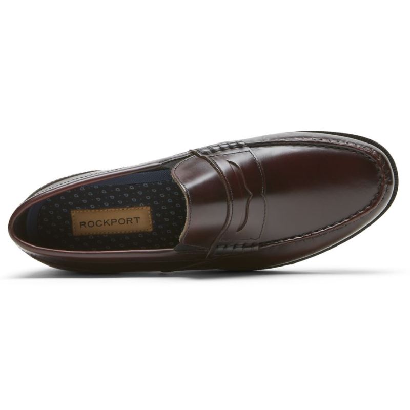 ROCKPORT - MEN'S PRESTON PENNY LOAFER-BURGUNDY