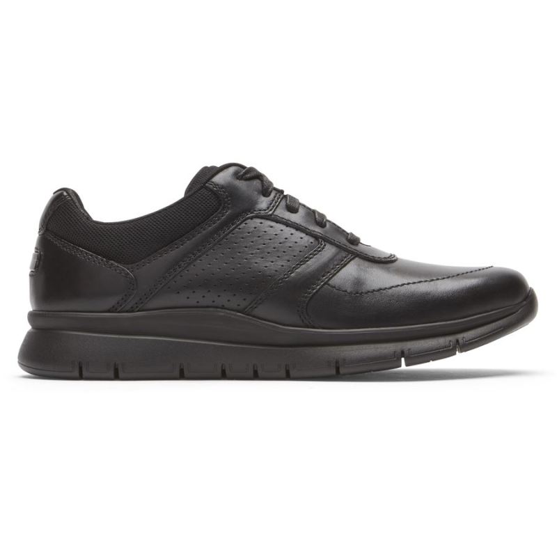 ROCKPORT - MEN'S PRIMETIME CASUAL SNEAKER-TRIPLE BLACK SMOOTH LEA