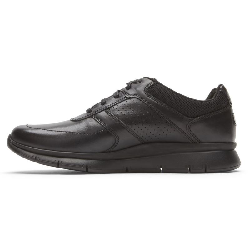 ROCKPORT - MEN'S PRIMETIME CASUAL SNEAKER-TRIPLE BLACK SMOOTH LEA