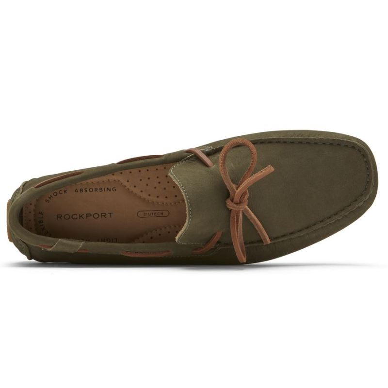 ROCKPORT - MEN'S RHYDER TIE LOAFER-OLIVE NUBUCK