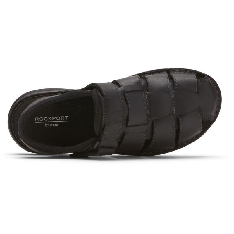 ROCKPORT - DARWYN FISHERMAN SLINGBACK SANDAL-BLACK LEATHER 2