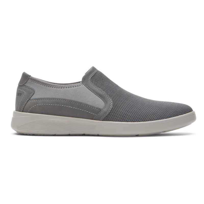 ROCKPORT - MEN'S CALDWELL TWIN GORE SLIP-ON-GREY MESH LEATHER