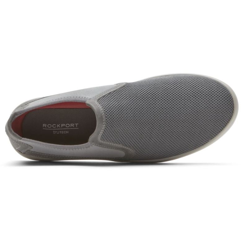 ROCKPORT - MEN'S CALDWELL TWIN GORE SLIP-ON-GREY MESH LEATHER