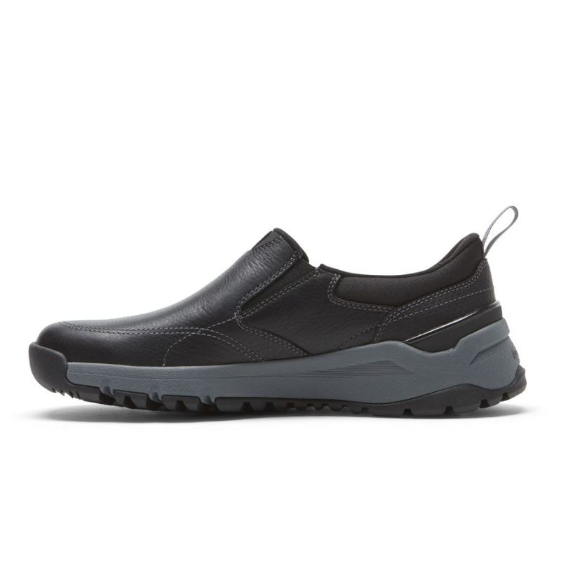 ROCKPORT - MEN'S GLASTONBURY SLIP-ON-WATERPROOF-BLACK LEATHER/SUEDE