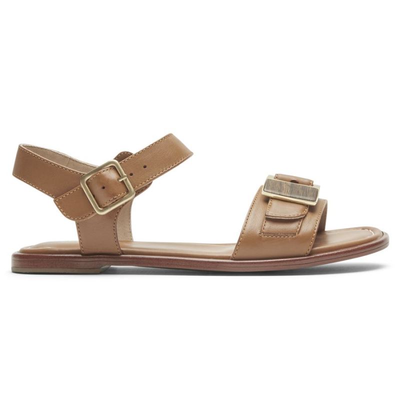 ROCKPORT - WOMEN'S TOTAL MOTION ZADIE BUCKLE SANDAL-CUMIN LEATHER