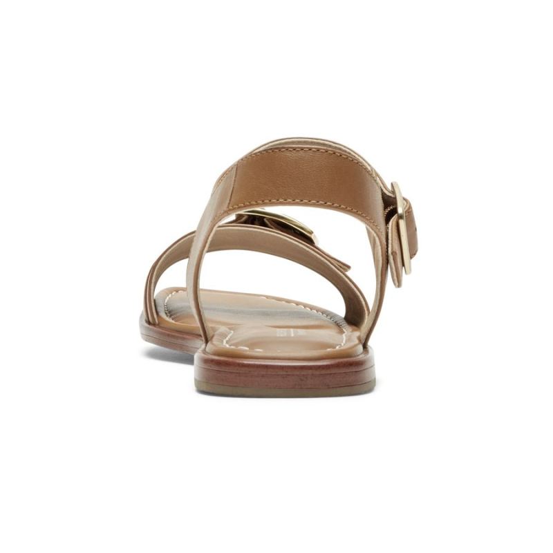 ROCKPORT - WOMEN'S TOTAL MOTION ZADIE BUCKLE SANDAL-CUMIN LEATHER