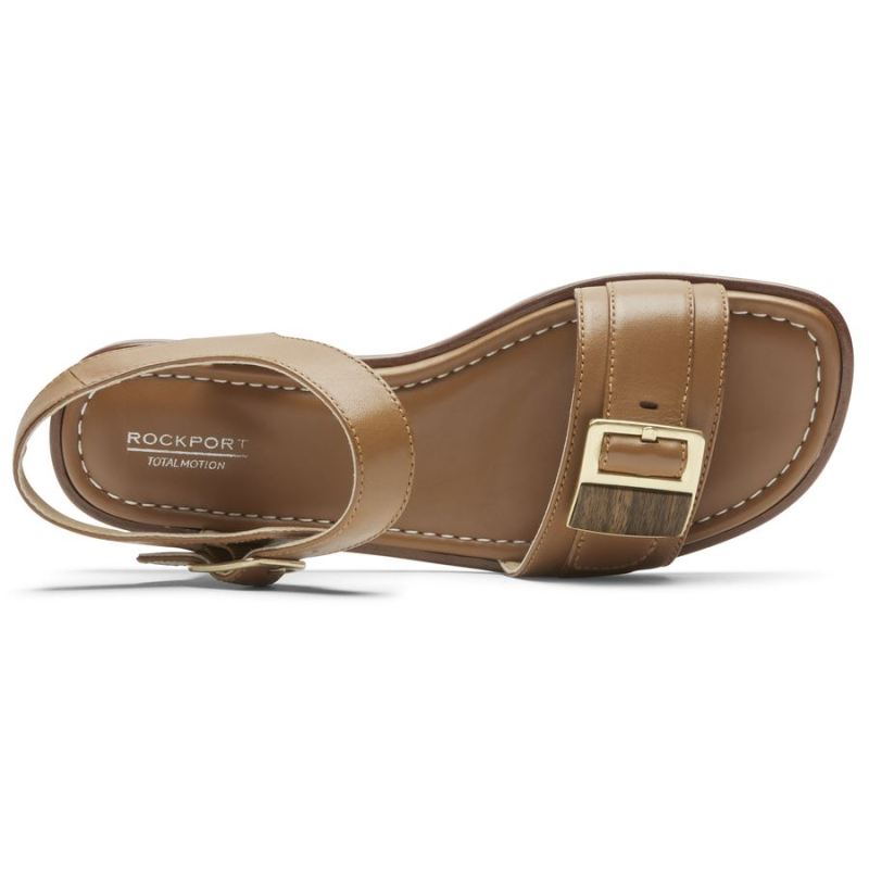 ROCKPORT - WOMEN'S TOTAL MOTION ZADIE BUCKLE SANDAL-CUMIN LEATHER