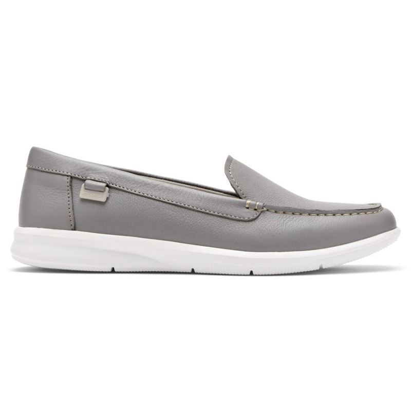 ROCKPORT - WOMEN'S AYVA WASHABLE LOAFER-HEATHER GREY WASHABLE LEATHER