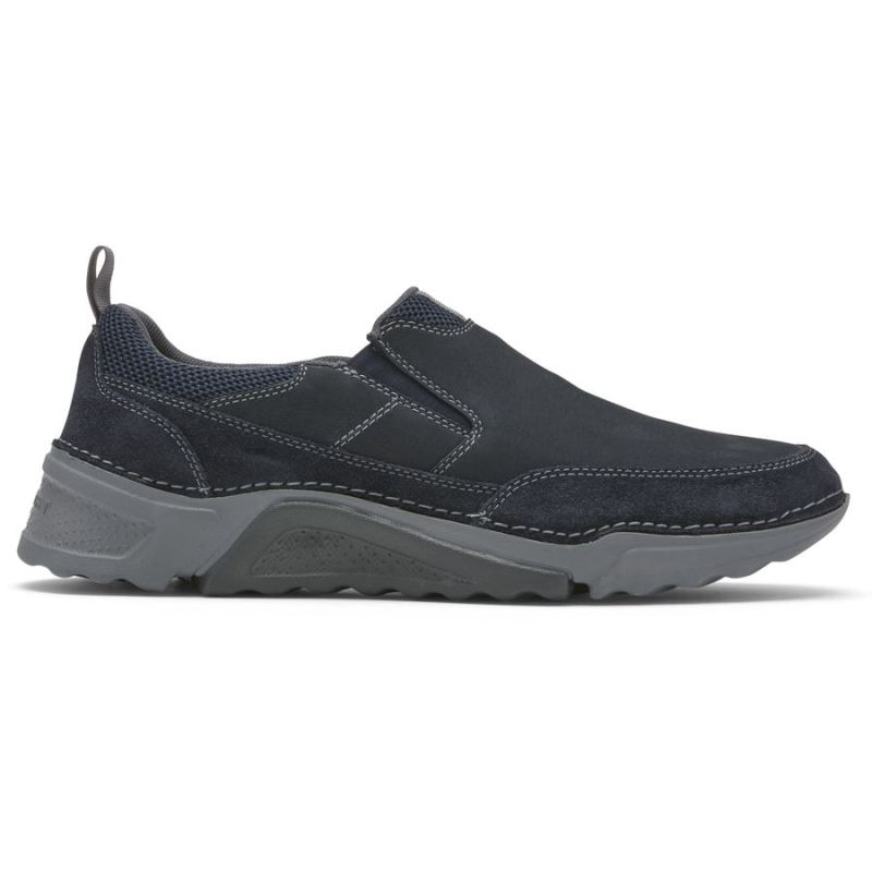 ROCKPORT - MEN'S ROCSPORTS SLIP-ON-NAVY LEATHER/MESH