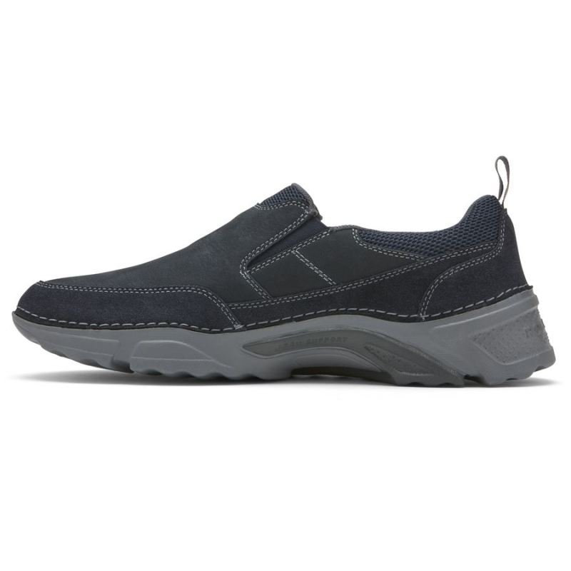 ROCKPORT - MEN'S ROCSPORTS SLIP-ON-NAVY LEATHER/MESH