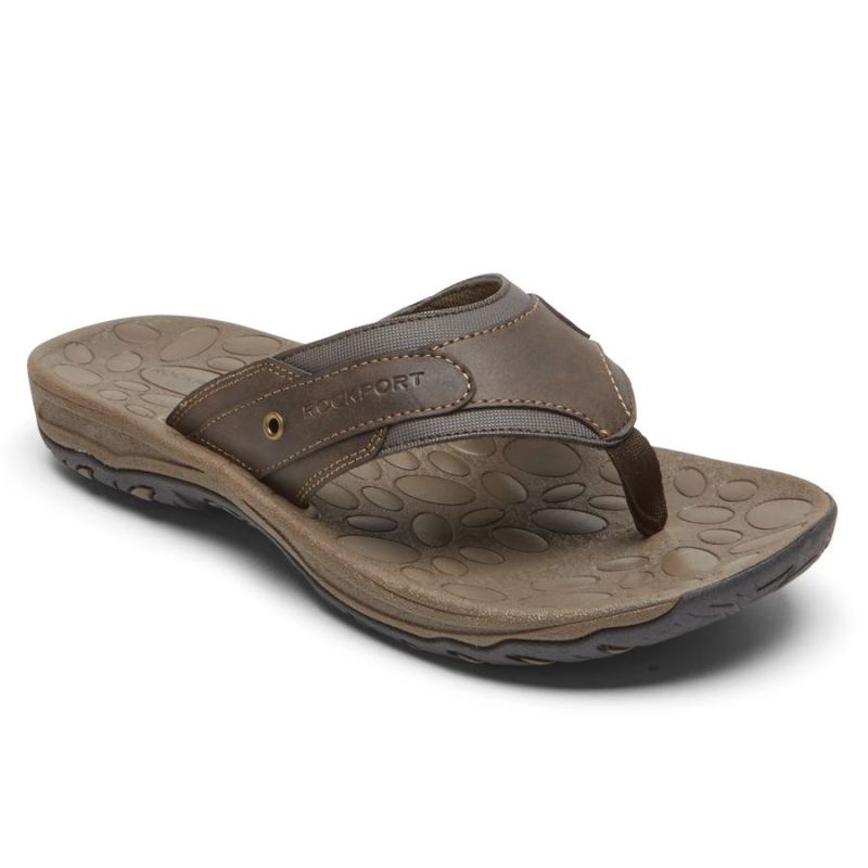 ROCKPORT - MEN'S HAYES THONG SANDAL-BROWN