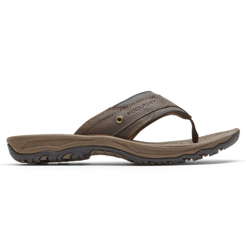 ROCKPORT - MEN'S HAYES THONG SANDAL-BROWN