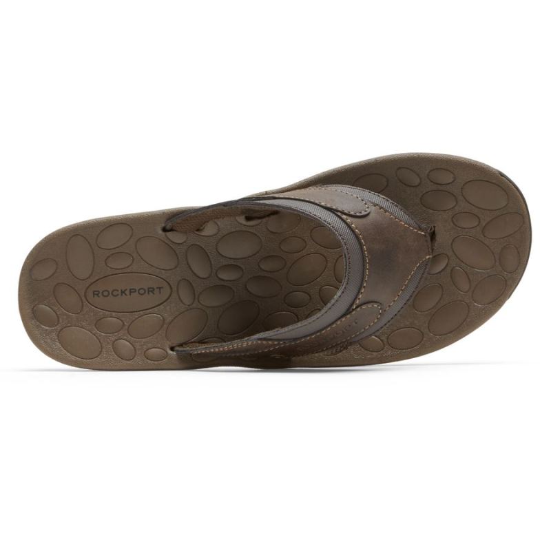 ROCKPORT - MEN'S HAYES THONG SANDAL-BROWN