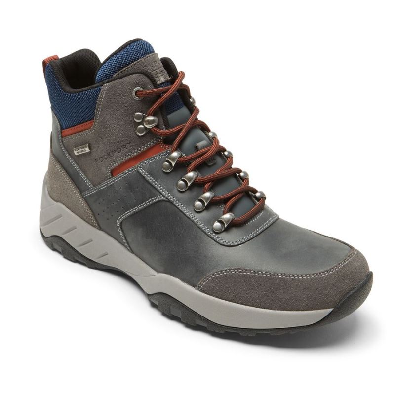 ROCKPORT - MEN'S XCS SPRUCE PEAK TREKKER BOOT-WATERPROOF-STEEL GREY