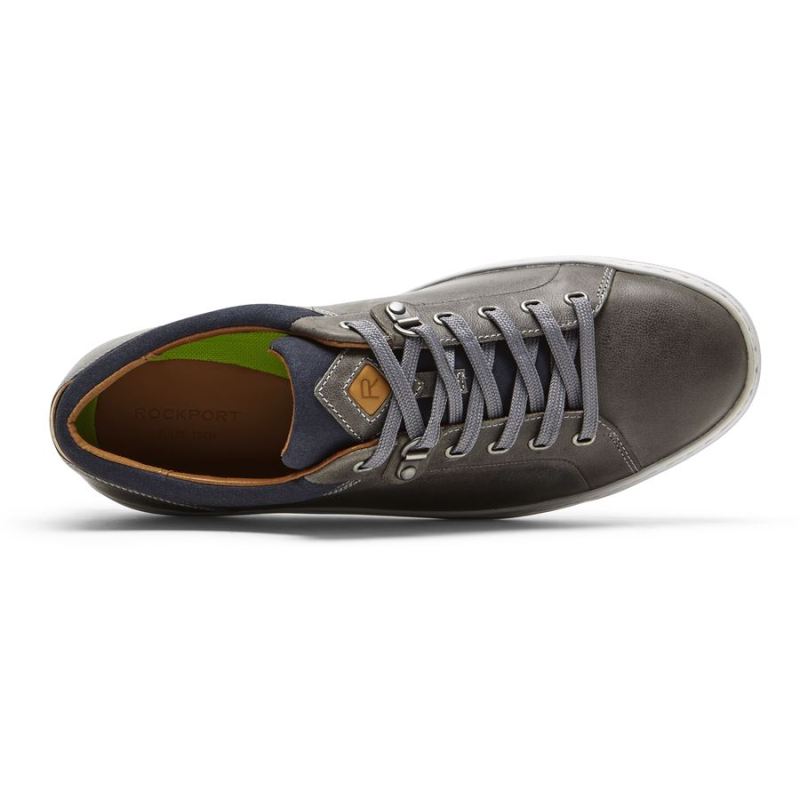 ROCKPORT - MEN'S PULSETECH CUPSOLE SNEAKER-STEEL GREY LEATHER