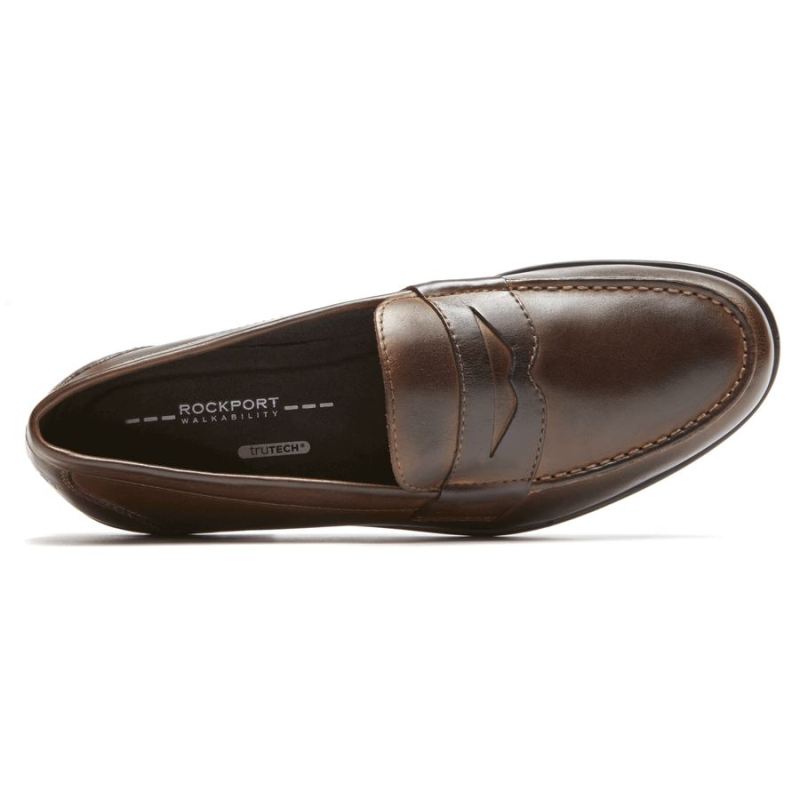 ROCKPORT - MEN'S CLASSIC PENNY LOAFER-DARK BROWN